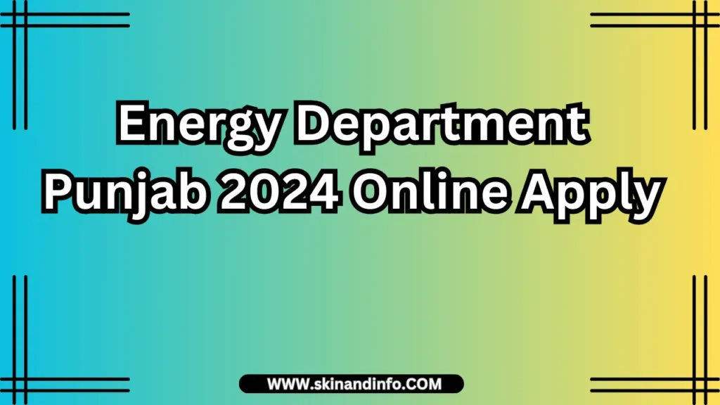 Energy Department Punjab 2024 Online Apply